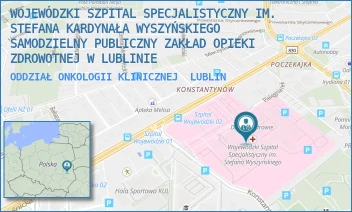 ODDZIAŁ ONKOLOGII KLINICZNEJ - WOJEWÓDZKI SZPITAL SPECJALISTYCZNY IM. STEFANA KARDYNAŁA WYSZYŃSKIEGO SAMODZIELNY PUBLICZNY ZAKŁAD OPIEKI ZDROWOTNEJ W LUBLINIE - AL. KRAŚNICKA 100, LUBLIN