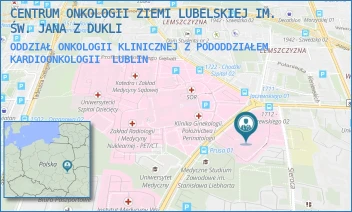ODDZIAŁ ONKOLOGII KLINICZNEJ Z PODODDZIAŁEM KARDIOONKOLOGII - CENTRUM ONKOLOGII ZIEMI LUBELSKIEJ IM. ŚW. JANA Z DUKLI - DRA KAZIMIERZA JACZEWSKIEGO 7, LUBLIN