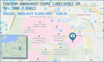 ODDZIAŁ ONKOLOGII KLINICZNEJ - CENTRUM ONKOLOGII ZIEMI LUBELSKIEJ IM. ŚW. JANA Z DUKLI - DRA KAZIMIERZA JACZEWSKIEGO 7, LUBLIN