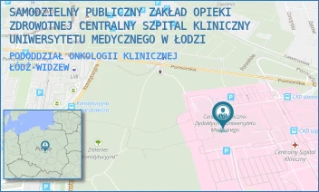 PODODDZIAŁ ONKOLOGII KLINICZNEJ - SAMODZIELNY PUBLICZNY ZAKŁAD OPIEKI ZDROWOTNEJ CENTRALNY SZPITAL KLINICZNY UNIWERSYTETU MEDYCZNEGO W ŁODZI - UL. POMORSKA 251,  ŁÓDŹ-WIDZEW