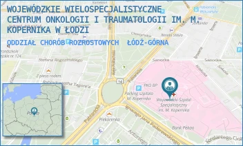 ODDZIAŁ CHORÓB ROZROSTOWYCH - WOJEWÓDZKIE WIELOSPECJALISTYCZNE CENTRUM ONKOLOGII I TRAUMATOLOGII IM. M. KOPERNIKA W ŁODZI - UL. PABIANICKA 62,  ŁÓDŹ-GÓRNA