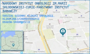 ODDZIAŁ DZIENNY KLINIKI ONKOLOGII KLINICZNEJ/CHEMIOTERAPII - NARODOWY INSTYTUT ONKOLOGII IM.MARII SKŁODOWSKIEJ-CURIE-PAŃSTWOWY INSTYTUT BADAWCZY - UL. GARNCARSKA 11, KRAKÓW-ŚRÓDMIEŚCIE