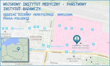ODDZIAŁ DZIENNY HEMATOLOGII - WOJSKOWY INSTYTUT MEDYCZNY - PAŃSTWOWY INSTYTUT BADAWCZY - SZASERÓW 128,  WARSZAWA PRAGA-POŁUDNIE