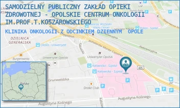 KLINIKA ONKOLOGII Z ODCINKIEM DZIENNYM - SAMODZIELNY PUBLICZNY ZAKŁAD OPIEKI ZDROWOTNEJ - OPOLSKIE CENTRUM ONKOLOGII IM.PROF.T.KOSZAROWSKIEGO - UL. KATOWICKA 66A, OPOLE