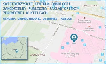 OŚRODEK CHEMIOTERAPII DZIENNEJ - ŚWIĘTOKRZYSKIE CENTRUM ONKOLOGII SAMODZIELNY PUBLICZNY ZAKŁAD OPIEKI ZDROWOTNEJ W KIELCACH - ARTWIŃSKIEGO 3,  KIELCE